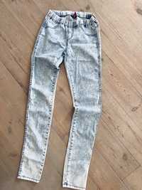 Legginsy marmurki jeans punk bleached jeans spodnie rurki leggins