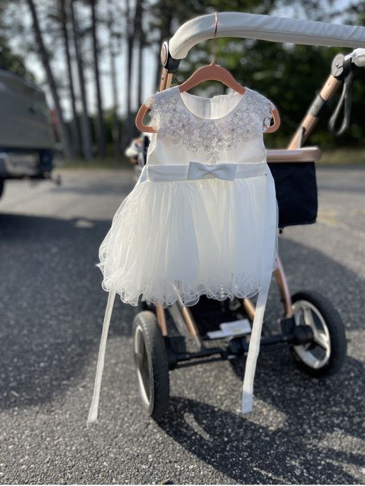 Zestaw na Chrzest Święty Chrzciny sukienka dla dziewczynki dziewczęca