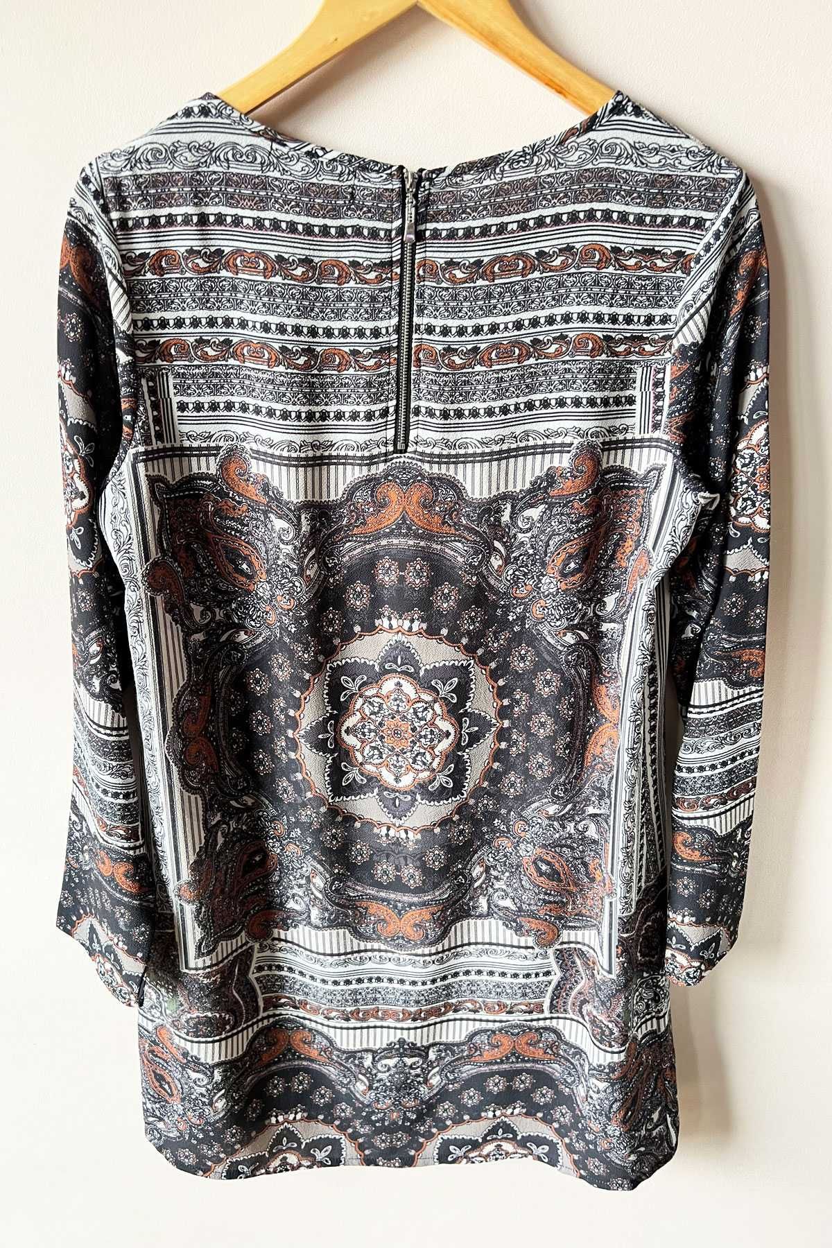 Exquiss's prosta sukienka w orientalne wzory etno boho rozm. L 40