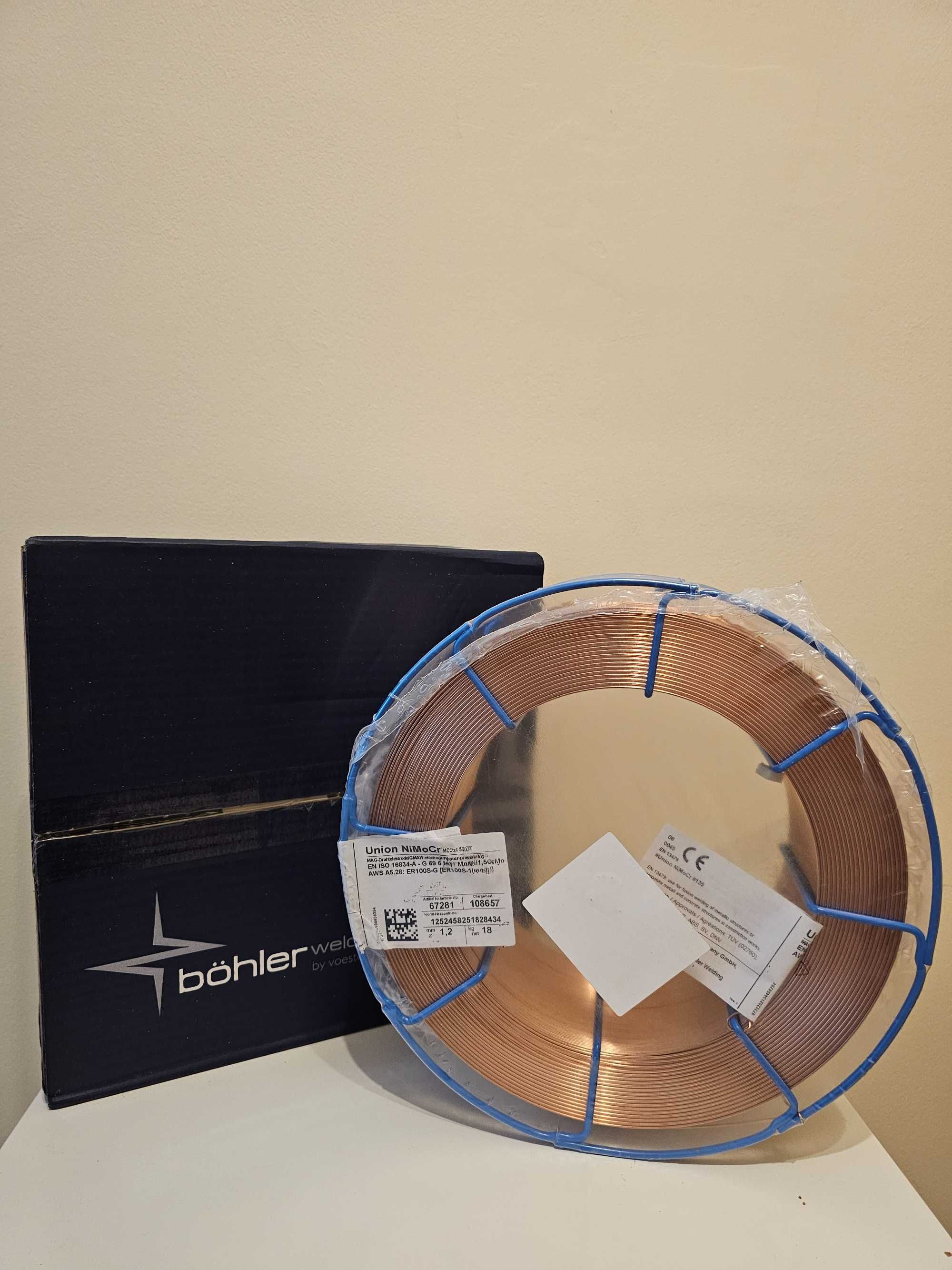 Bohler Union NiMoCr 1.2 mm drut spawalniczy lity 18 kg