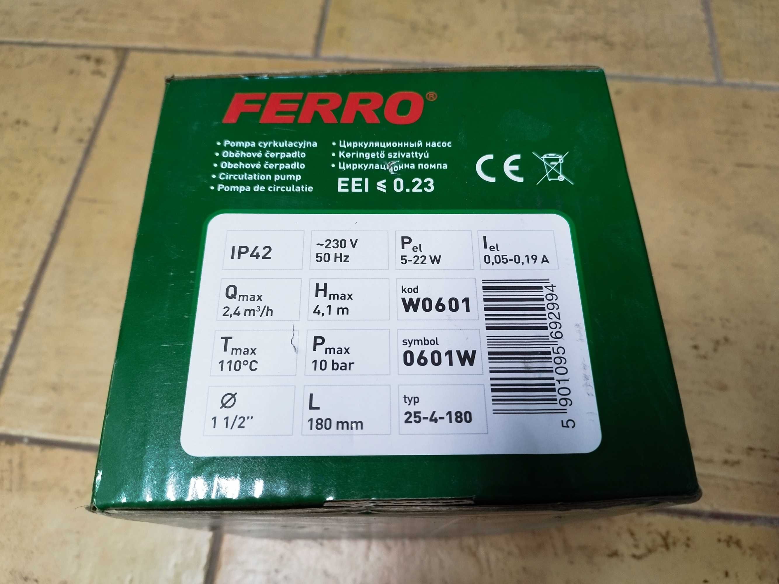 Ferro Pompa obiegowa elektroniczna GPA II 0601W