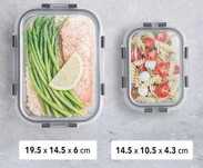 Zestaw 2 SZT Pojemniki Szklane Z Pokrywką1040ML 370ML Do Lodówki,Pieca