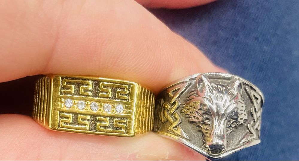 Anel aco dourado