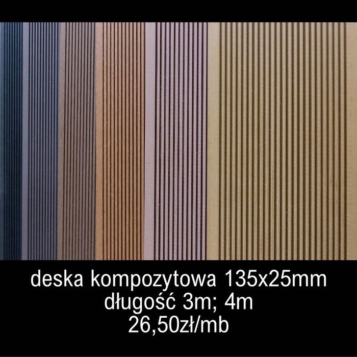 Deski kompozytowe ryflowane dł. 5m. / 22,5mb deski