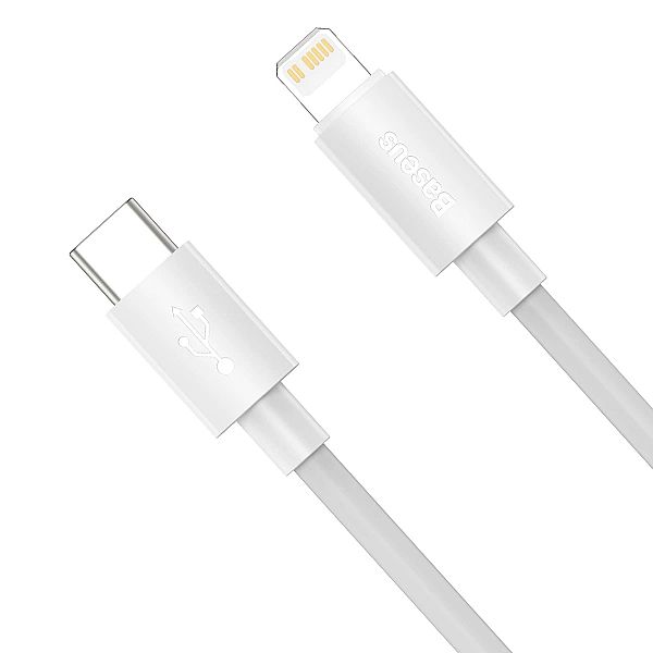 Kabel Baseus Simple Wisdom Lightning / USB-C 20W 1.5 m 2 szt. - biały