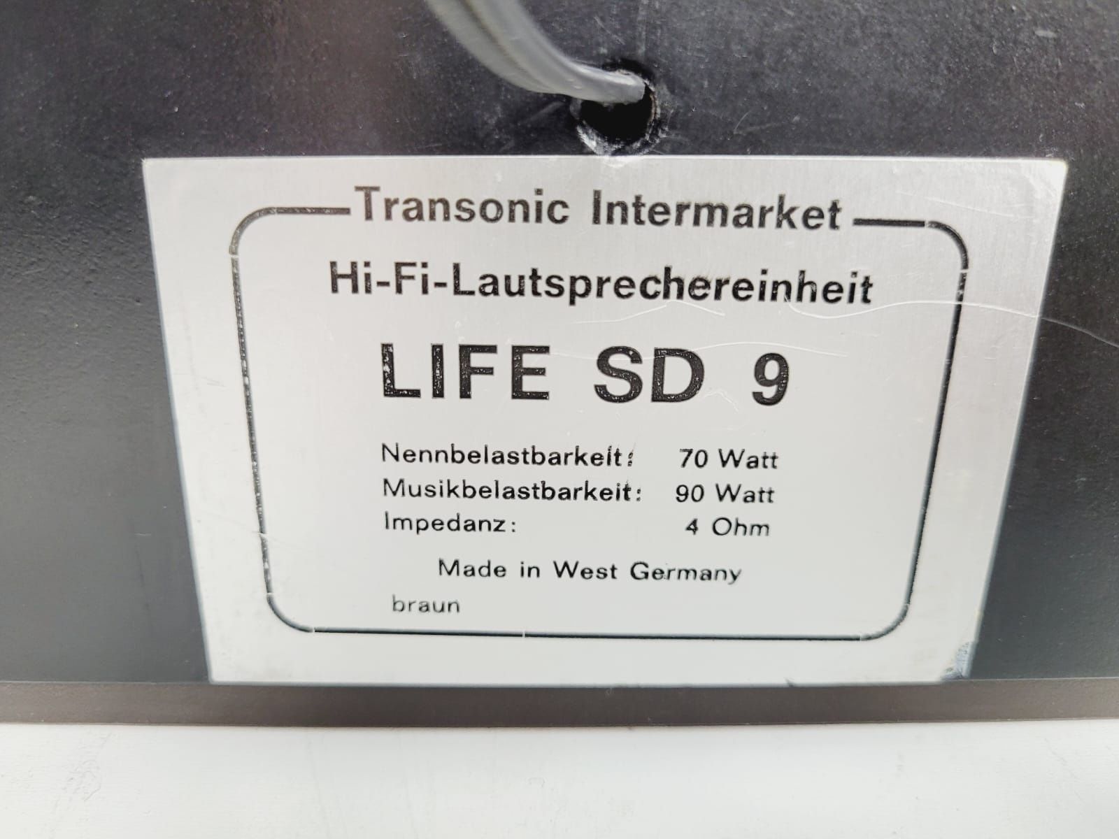 Transonic Life SD 9 DUŻE monitory kolumny 3 drożne 70/90W 4ohm Germany