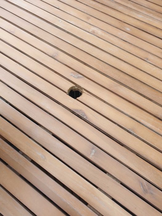 Meble ogrodowe 6 foteli z naturalnego rattanu + stół z drzewa tekowego