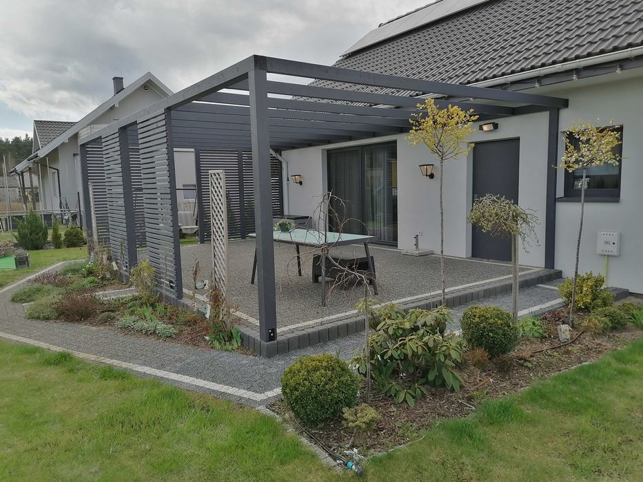 Pergola, trejaż, Zadaszenie tarasu, zabudowa tarasu nowoczesna