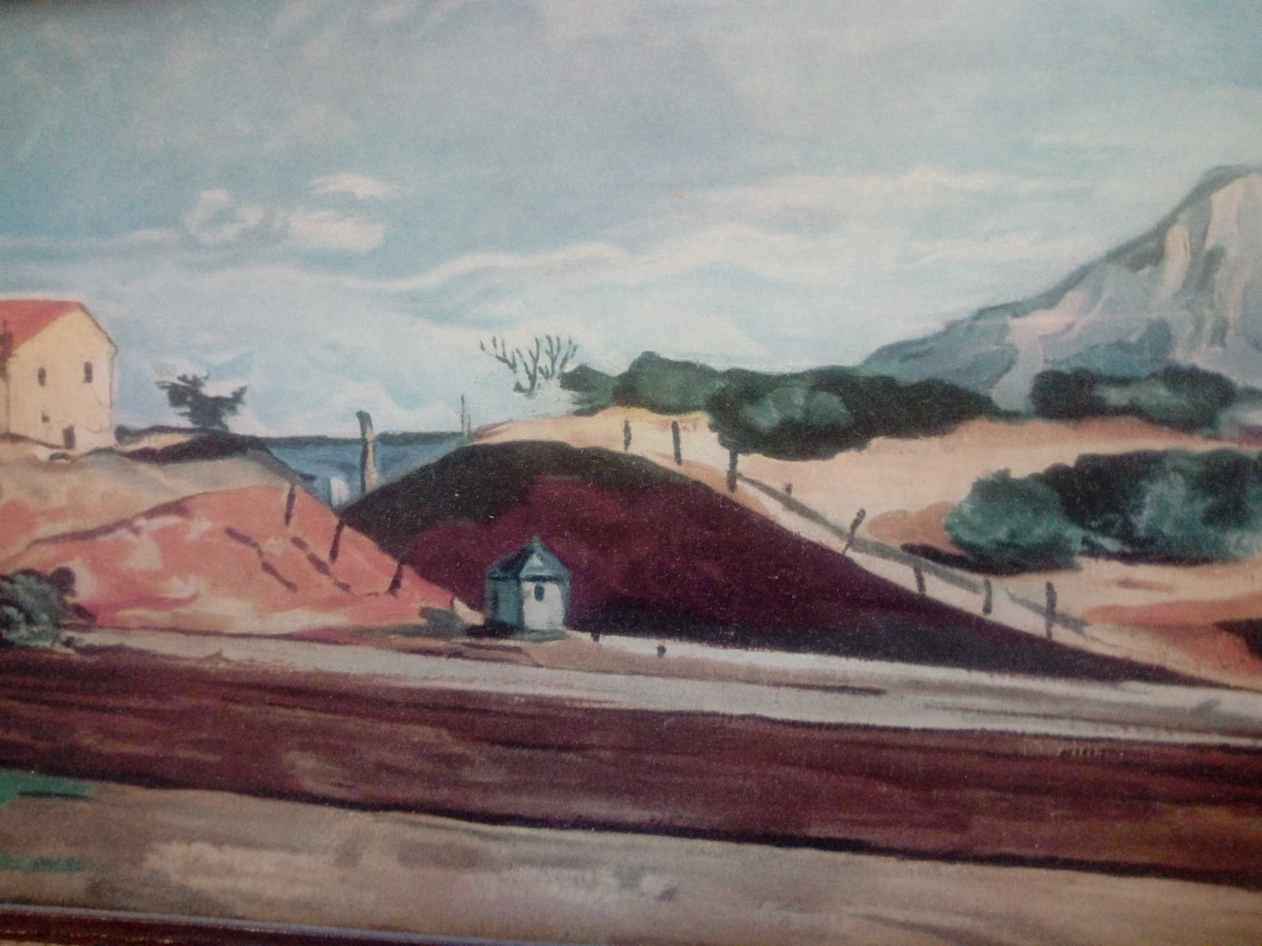 Obraz obrazek Wytyczanie linii kolejowej Cezanne w ramce 19 x 28 cm