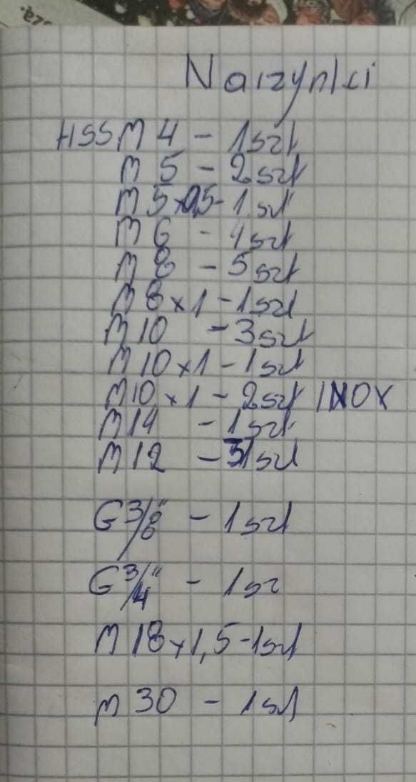 Narzynki Fanar M6 m10 m30 m24 różne rozmiary.