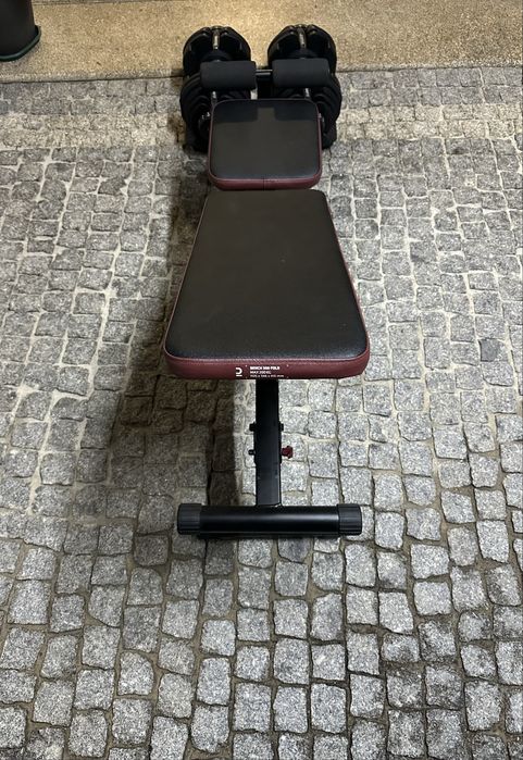Halteres ajustáveis 40kg + banco inclinável