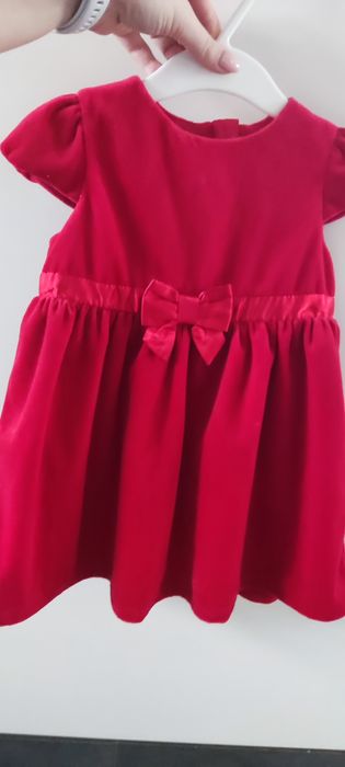 Czerwona sukienka świąteczna H&M, rozmiar 86.