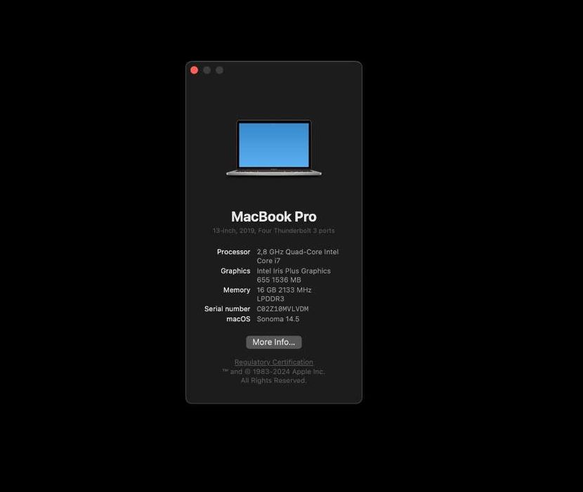 MacBook Pro 13” 2019 | i7 / 16GB RAM / 512GB SSD + 2 док-станції