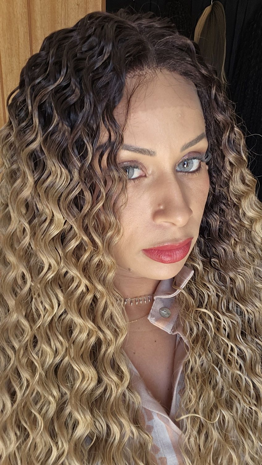 Lace de fibra realista ao natural