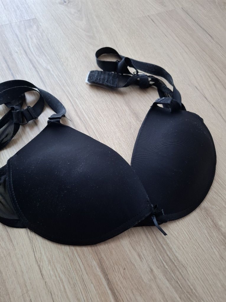 Primark biustonosz czarny 85 C gładki push up elegancki seksowny sexy