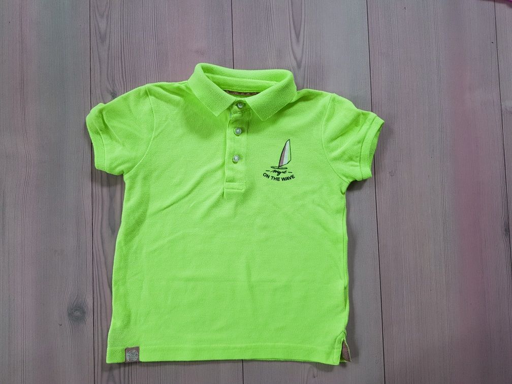 Mayoral  koszulka bluzka polo 98 zielona neon polówka z kołnierzykiem