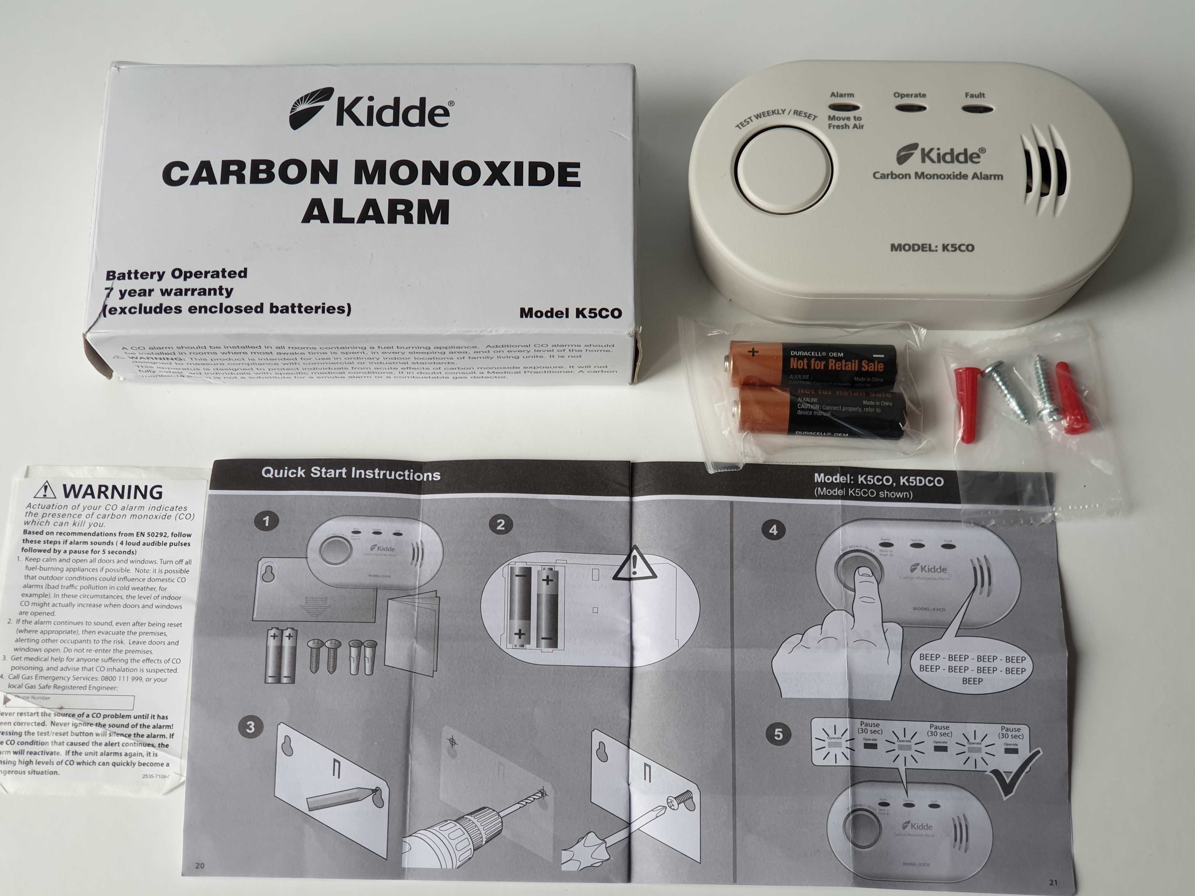 Датчик CO сигналізатор чадного газу  Kidde K5CO