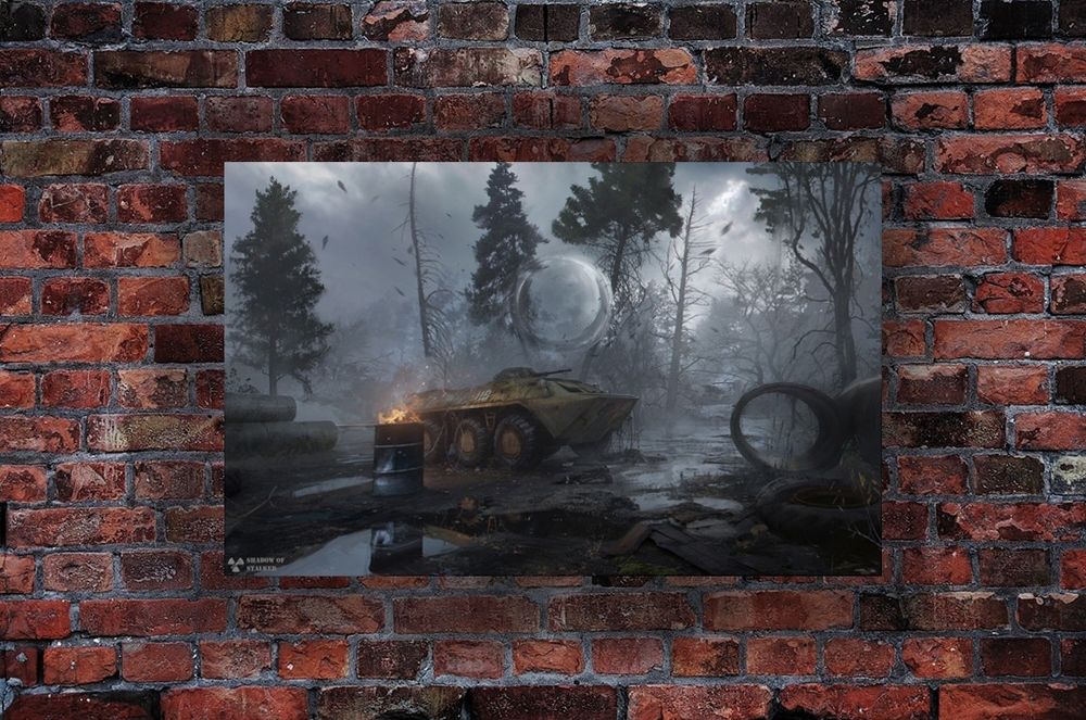 Постер по грі S.T.A.L.K.E.R. з зображенням БТР-у