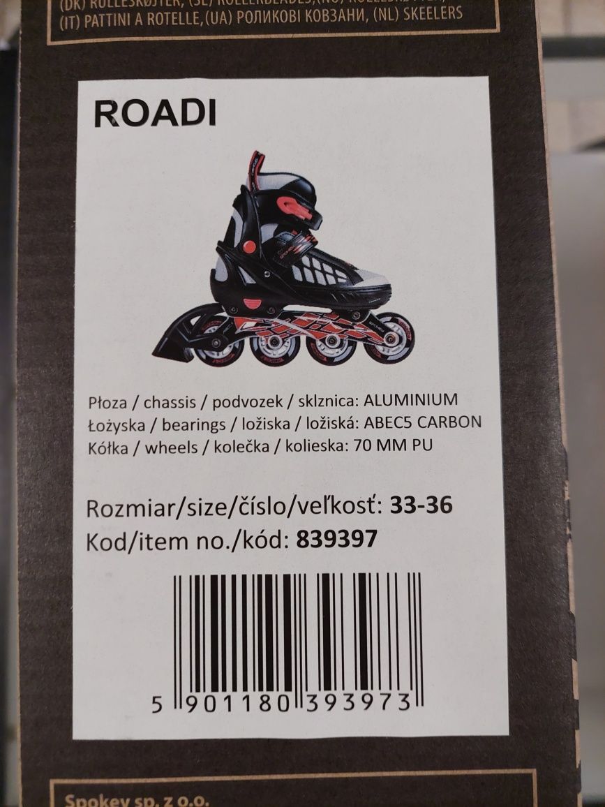 Rolki 33-36 Spokey Roadi, nowe