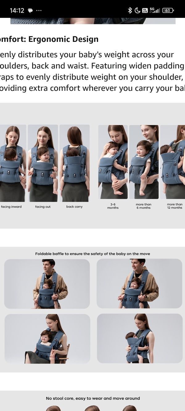 Baby soft carrier