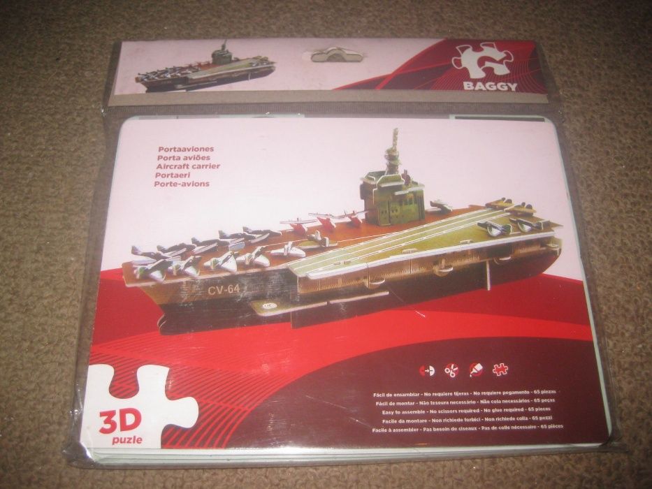 5 Puzzles 3D/Novos e Embalados!