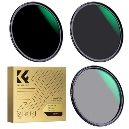 K&F - Kit de filtro de lente circular ND8 + ND64 + CPL de 58 mm