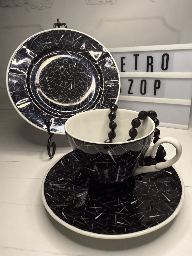 Trio śniadaniowe sygnowane Wawel Walbrzych Retro Vintage PRL