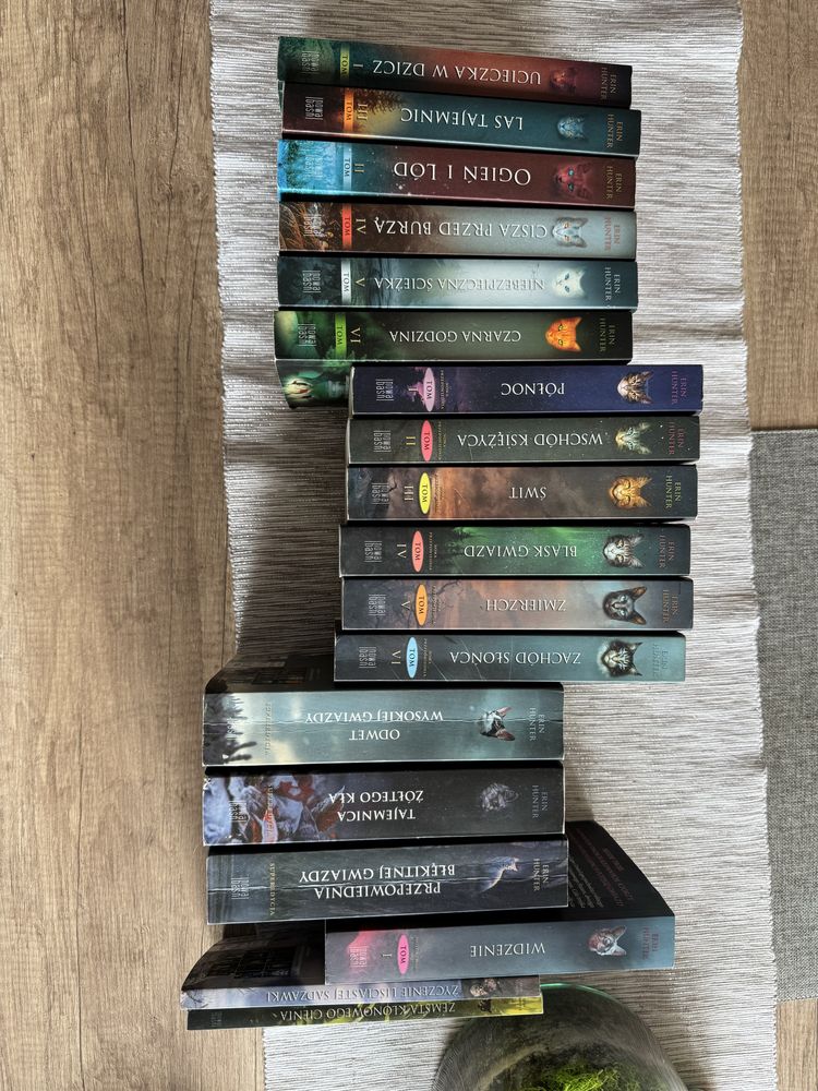 Ksiażki serii WOJOWNICY ERIN HUNTER 18 szt