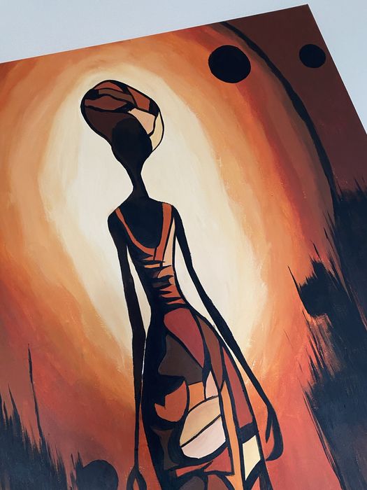 Obraz recznie malowany dama kobieta 60x90