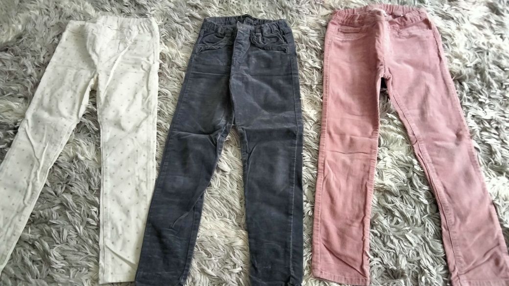 (6 par)Spodnie sztruksowe dziewczęce H&M 122/128