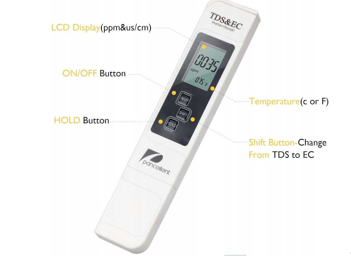 Cyfrowy detektor jakości wody PH/TDS/EC/Termometr