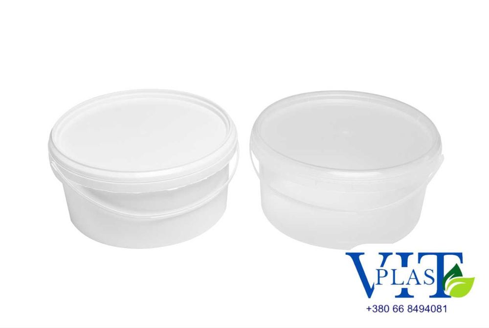 Пластиковое ведро 0,5 литр прозрачное тара оптом для меда солений рыбы
