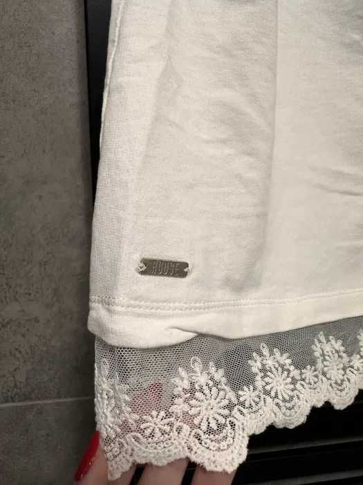 Biała bluzka koszulka na ramiączkach z koronką House S