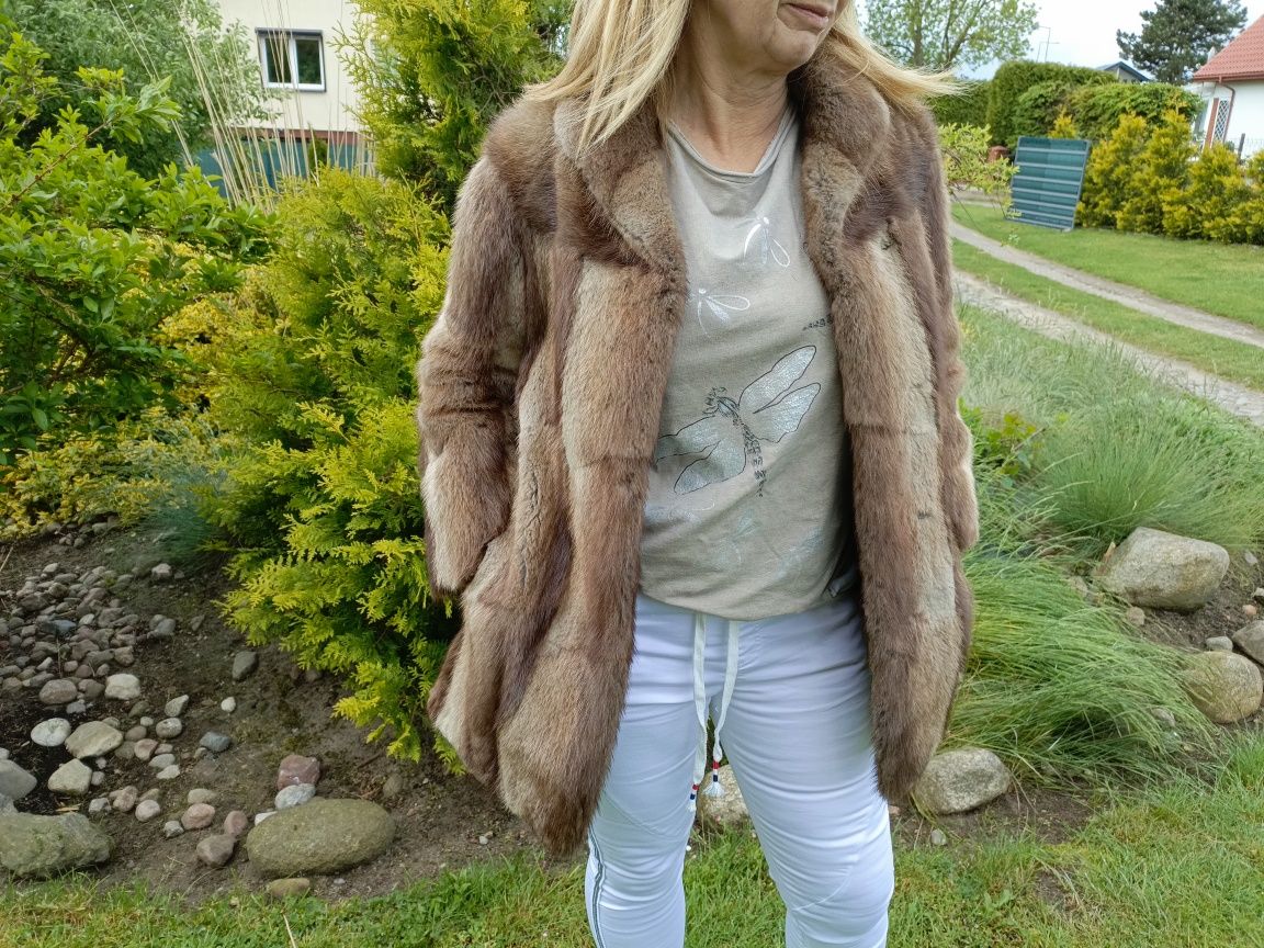 Futro naturalne dzikie norki r.38
