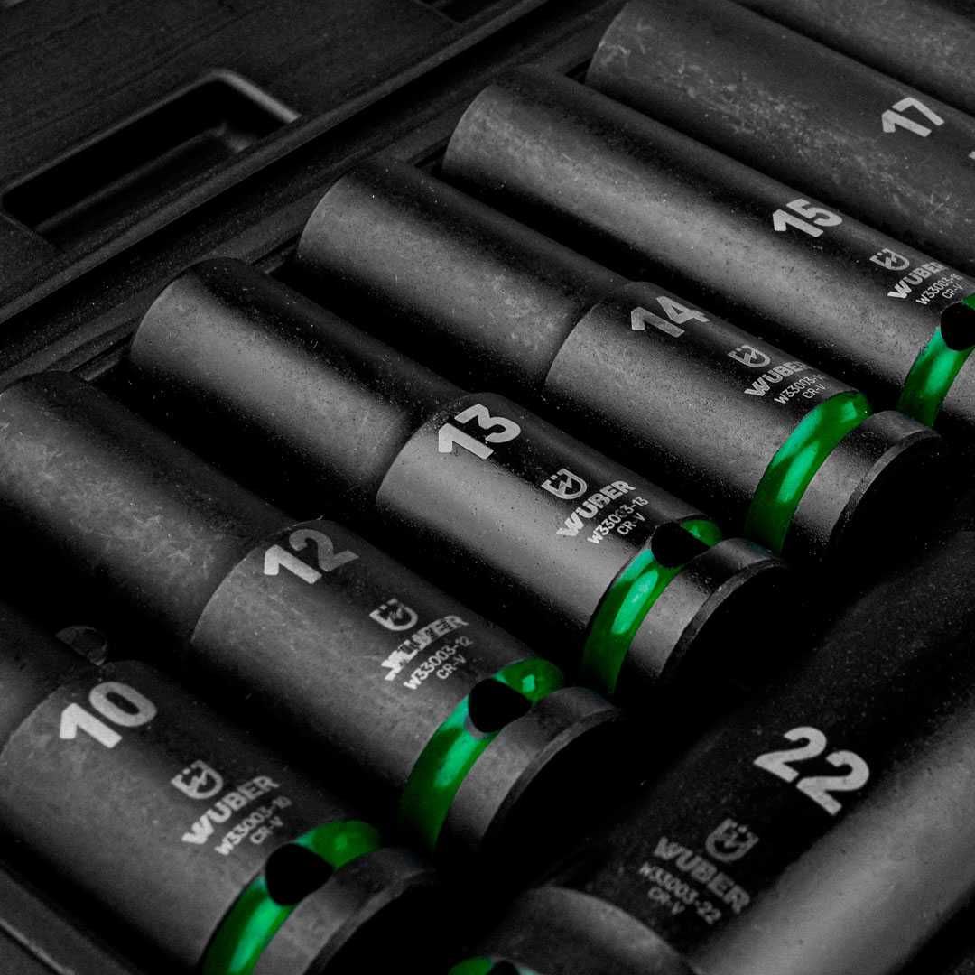 Zestaw NASADEK UDAROWYCH 11el 1/2" 6-KĄTNE DŁUGIE NASADKI 10-24mm 2207