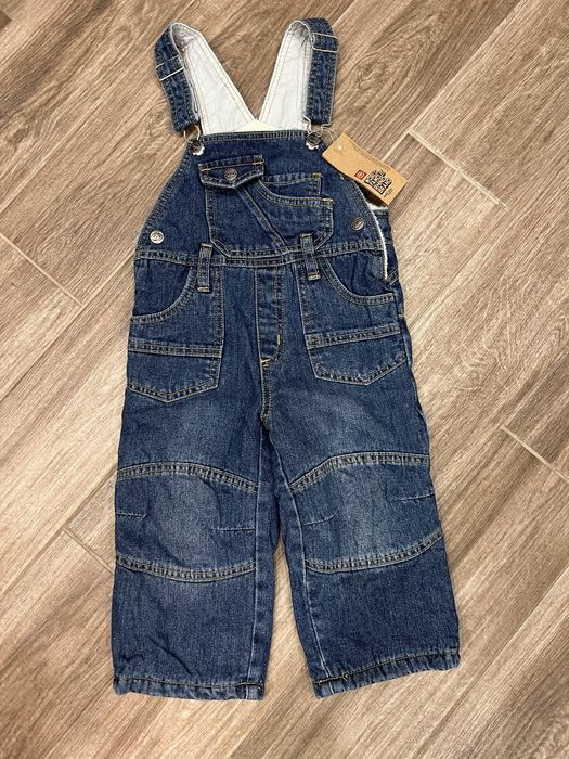 Полукомбінезон на шлейках джинсовий утеплений