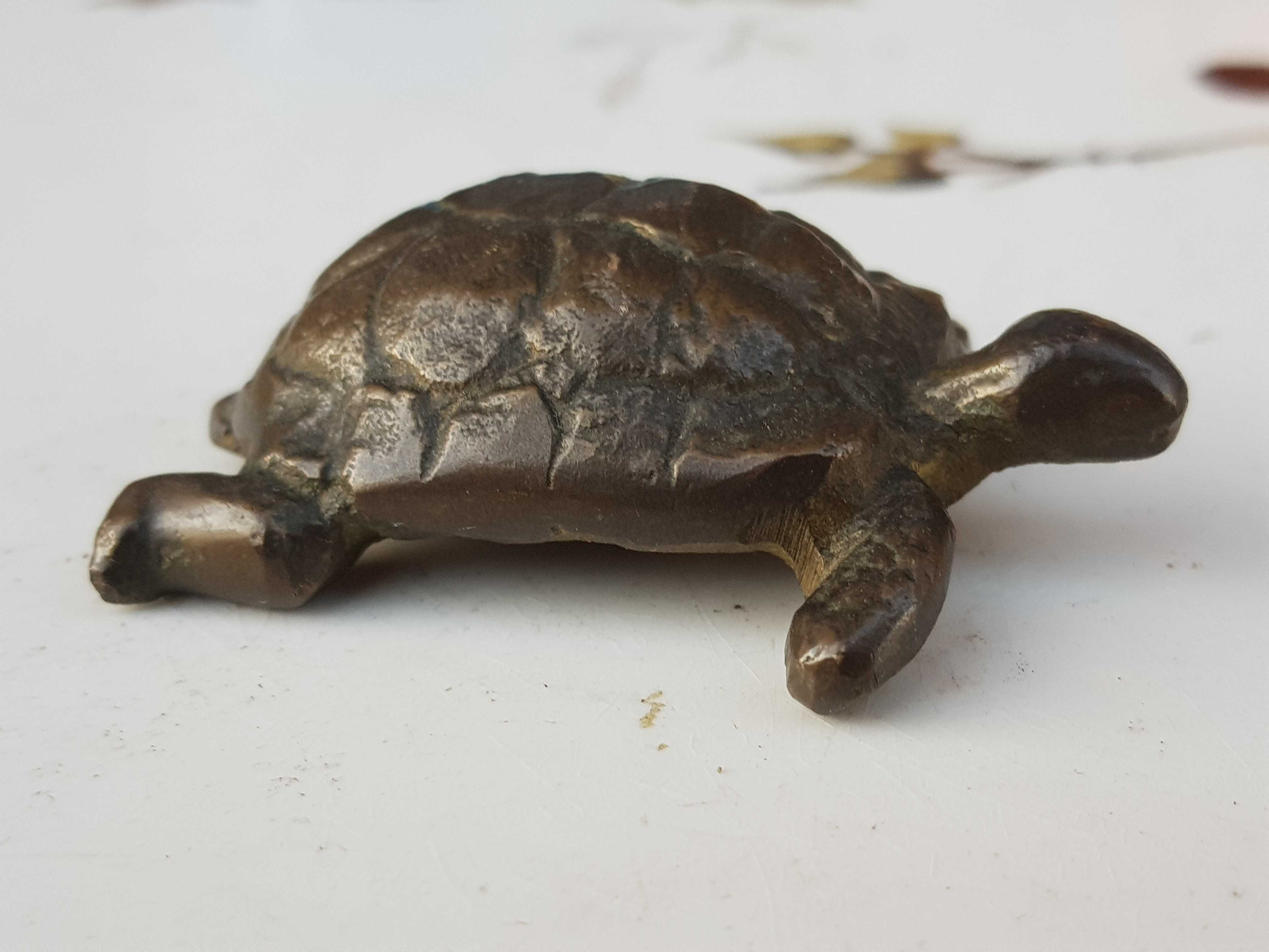 Stara mosiężna figurka żółw