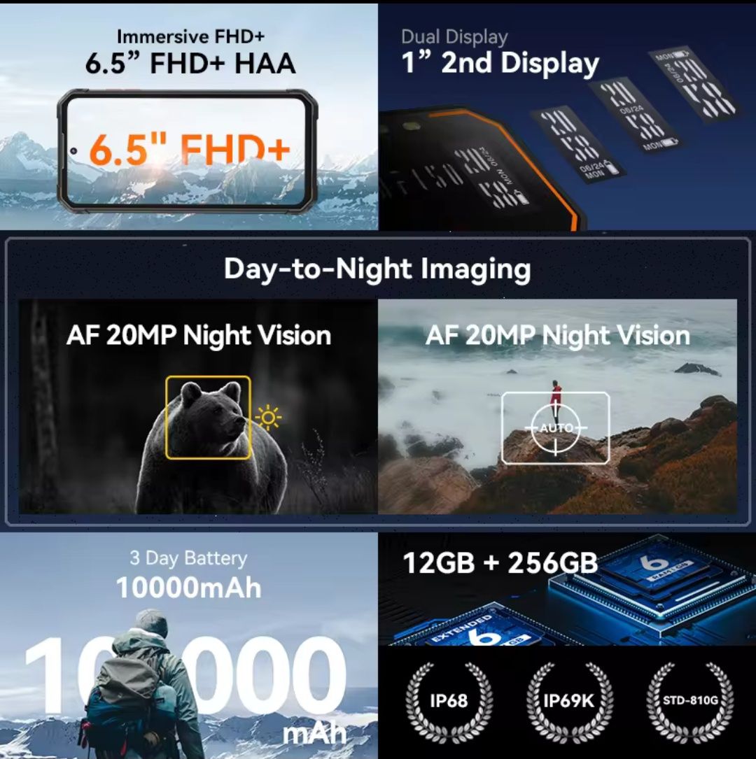 IIIF150 B2 NFC 6+6/256 2400x1080 10000mAh захищений смартфон OUKITEL