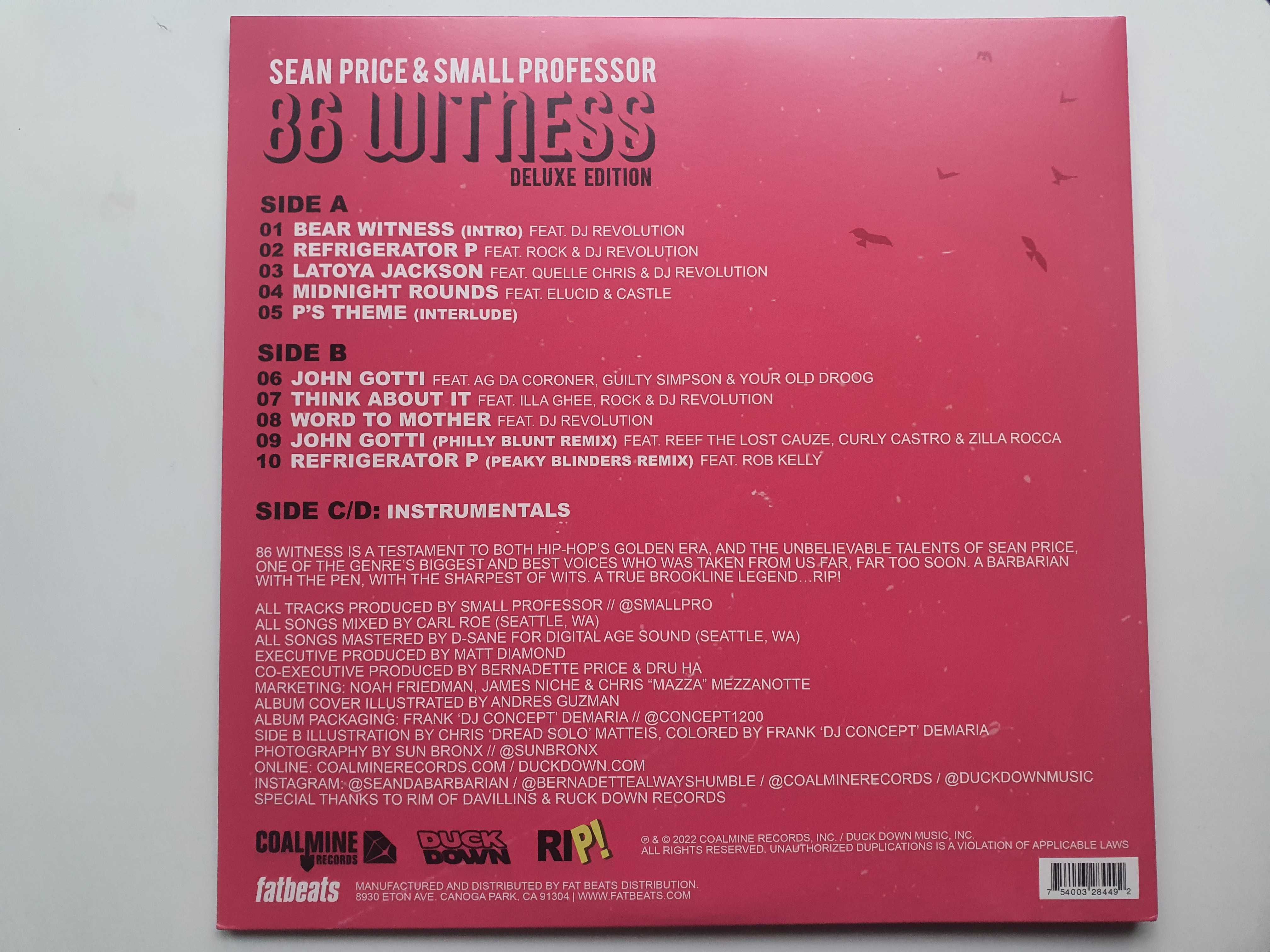 Sean Price & Small Professor - 86 Witness /Deluxe Vinyl Edition/U.S.A.