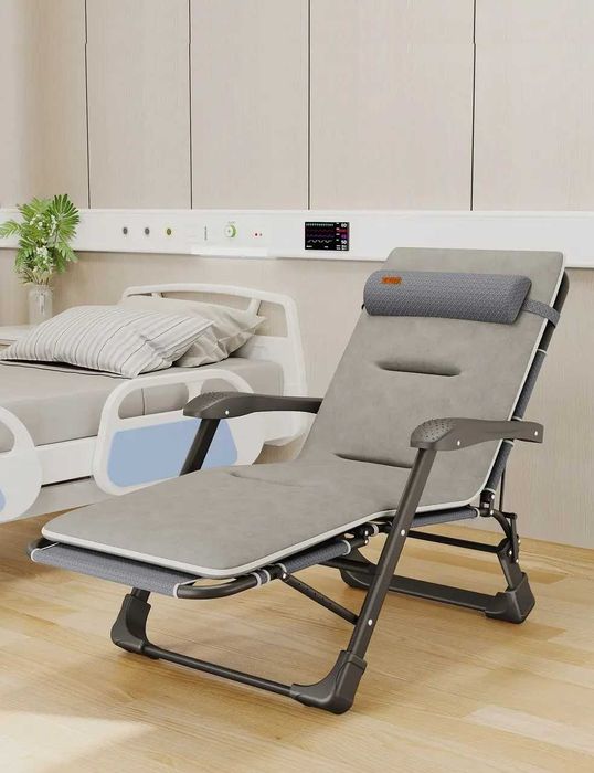 Розкладне крісло шезлонг садовий із подушкою WCG FCB-S03PС