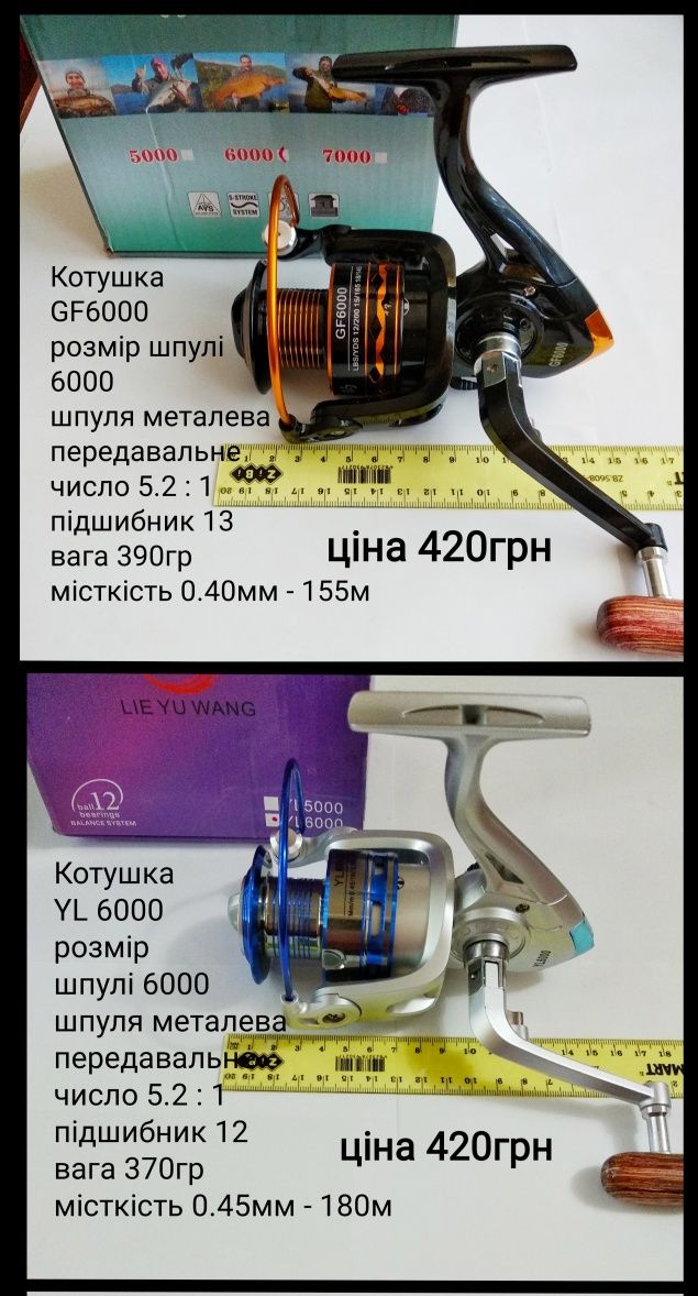Рыболовная катушка, байтранер ( спінінг, фідер)