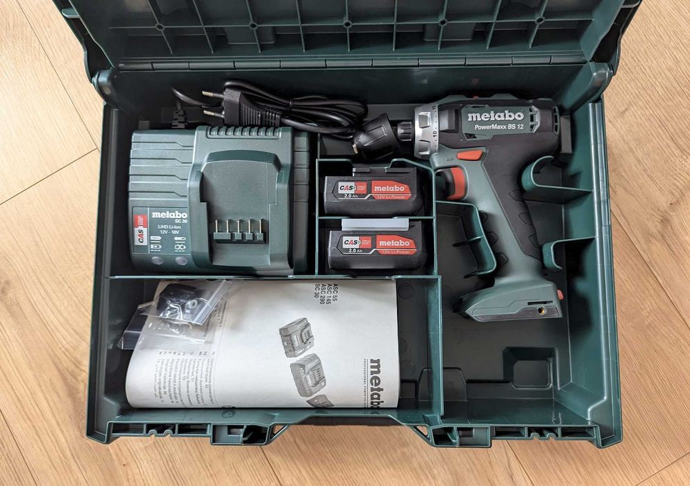 Wiertarko-wkrętarka Metabo PowerMaxx BS 12 ZESTAW 2x2Ah | NOWA GWAR