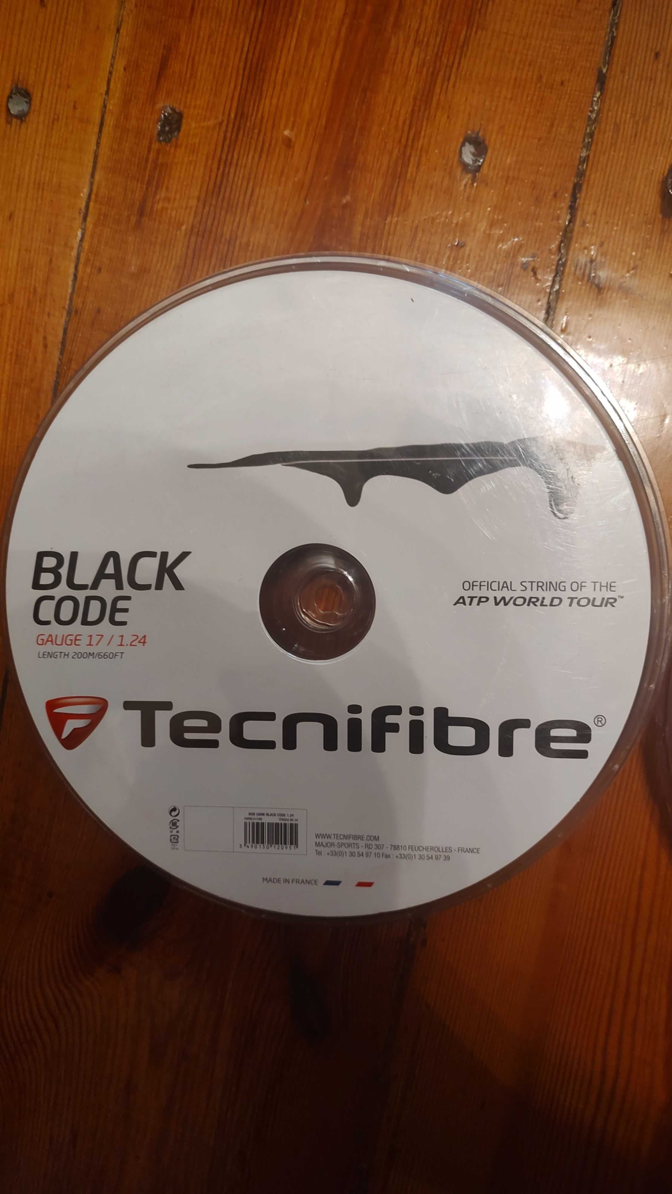 Naciąg tenisowy Tecnifibre Pro Red Code Wax i Black Code 200m rolka