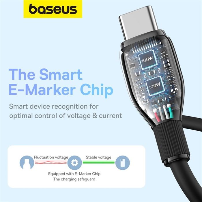 Кабель з чіпом Baseus 100W Type-C to Type-C 2 Метра USB-C