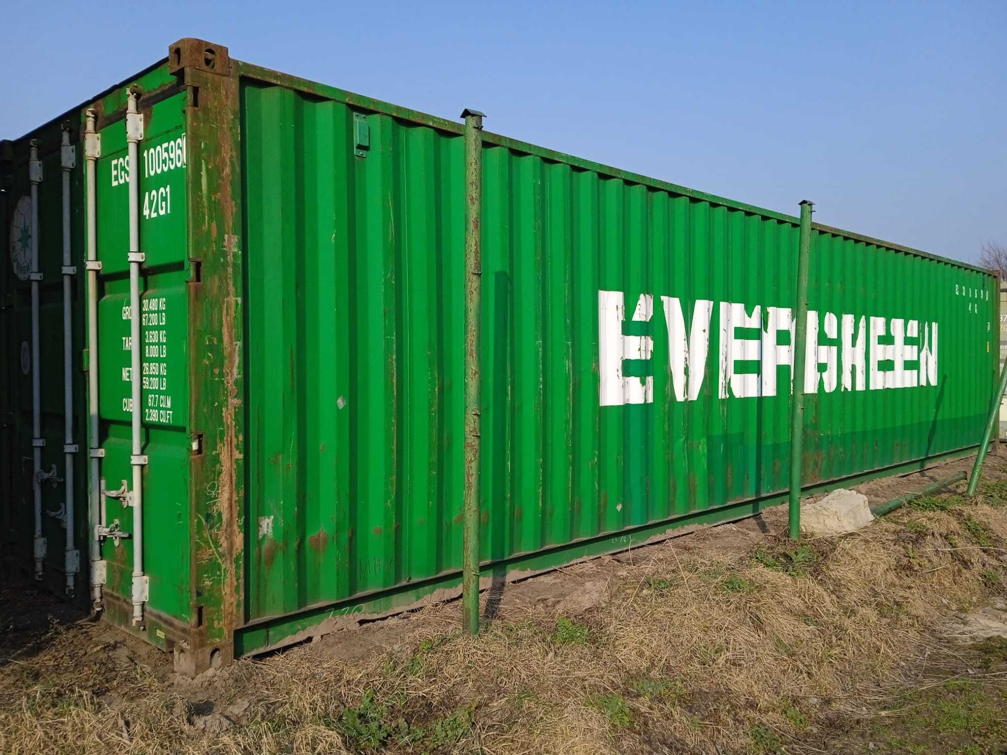 Kontener morski 40'HC używany high cube podwyższany magazyn stan bdb