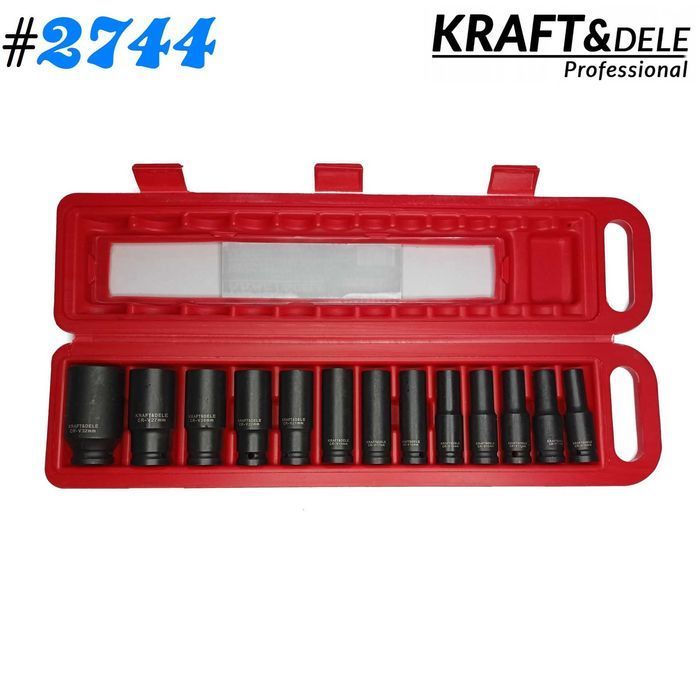 Nasadki udarowe 6-kątne Długie 78mm 1/2", 10 - 32mm 13-sztuk