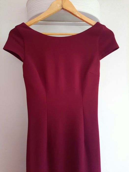 Sukienka maxi, długa bordowa rozmiar S