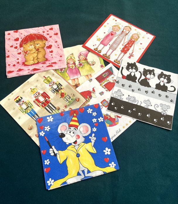 Zestaw 7 serwetek dziecięcych do decoupage