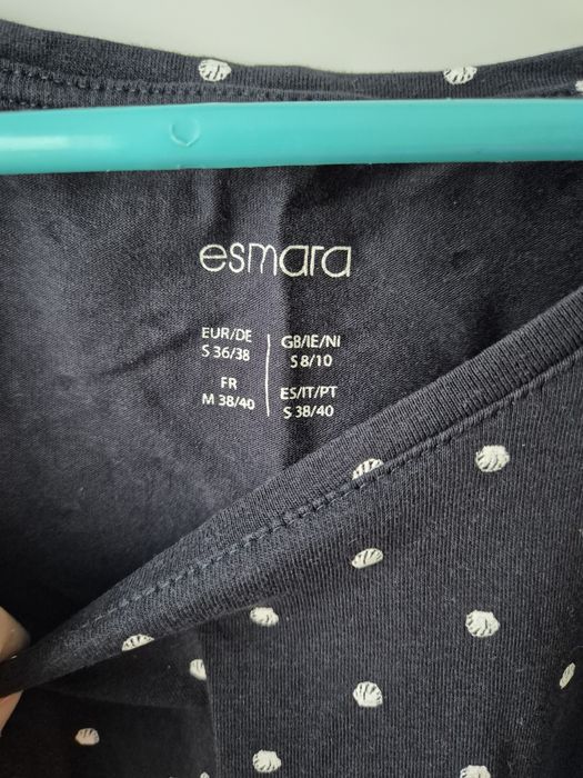 Bawełniana bluzka t-shirt ciazowy muszelki Esmara S używana