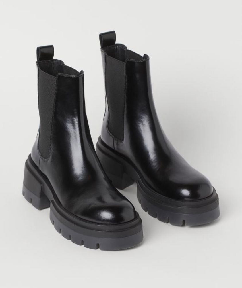 Новые кожаные ботинки H&M Premium selection.